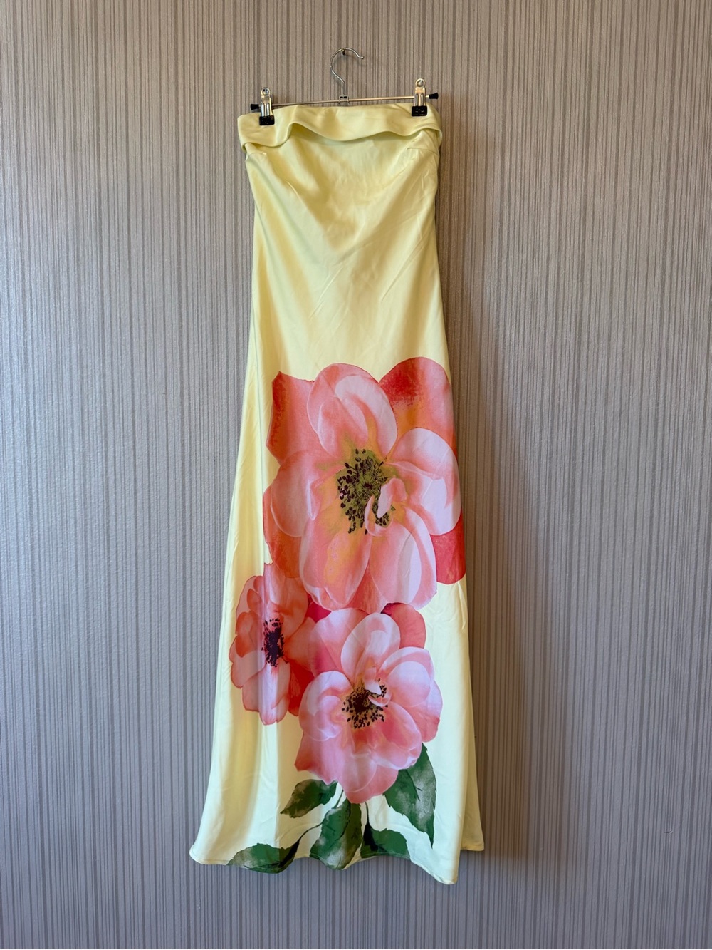 Sincerely Jules Pale Yellow Floral Skirt with Green Accents